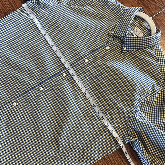 J. Crew men’s Secret Wash cotton classic button down poplin shirt blue yellow XL - Picture 7 of 12